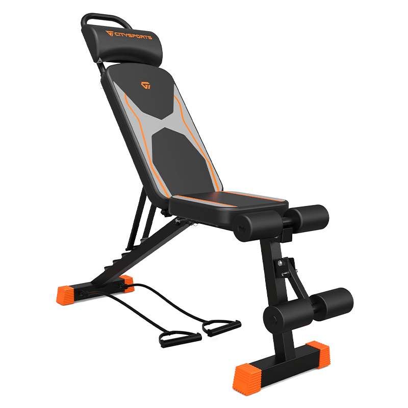 CITYSPORTS S3 Adjustable Weight Bench – Foldable Full Body Workout Bench with Resistance Bands (150 kg)