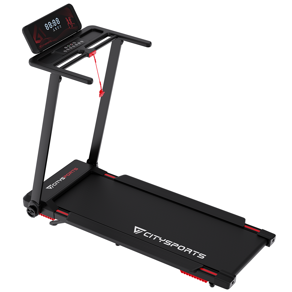 CITYSPORTS HG2-12  with Bosch Motor — Treadmill 1400W, 1–12 km/h, 7.7% | Foldable, Black