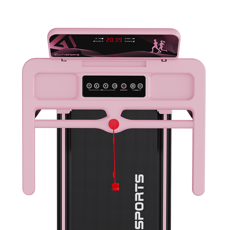 CITYSPORTS WP9 Folding Treadmill – 1400W Motor, 12 km/h, Incline up to 7.7% — Compact Home & Office Treadmill Pink